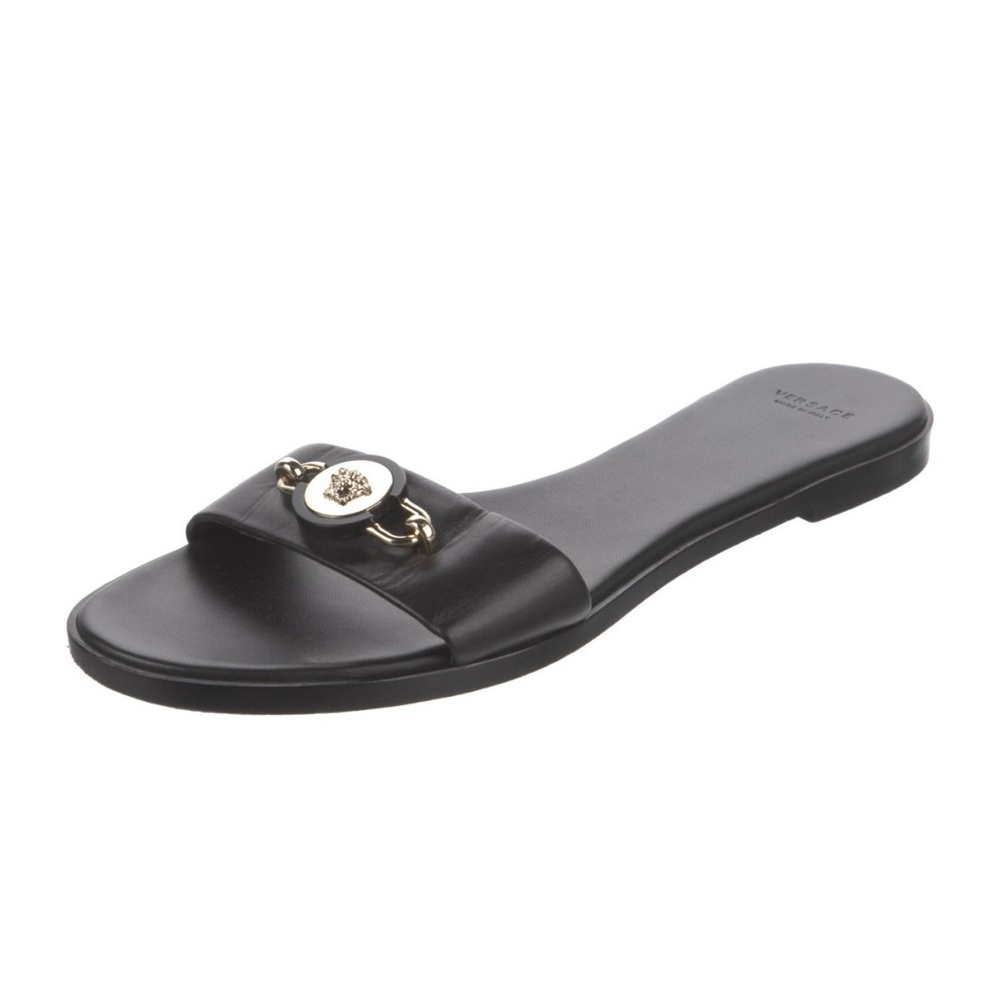 Authentic Versace Leather Slides size 41